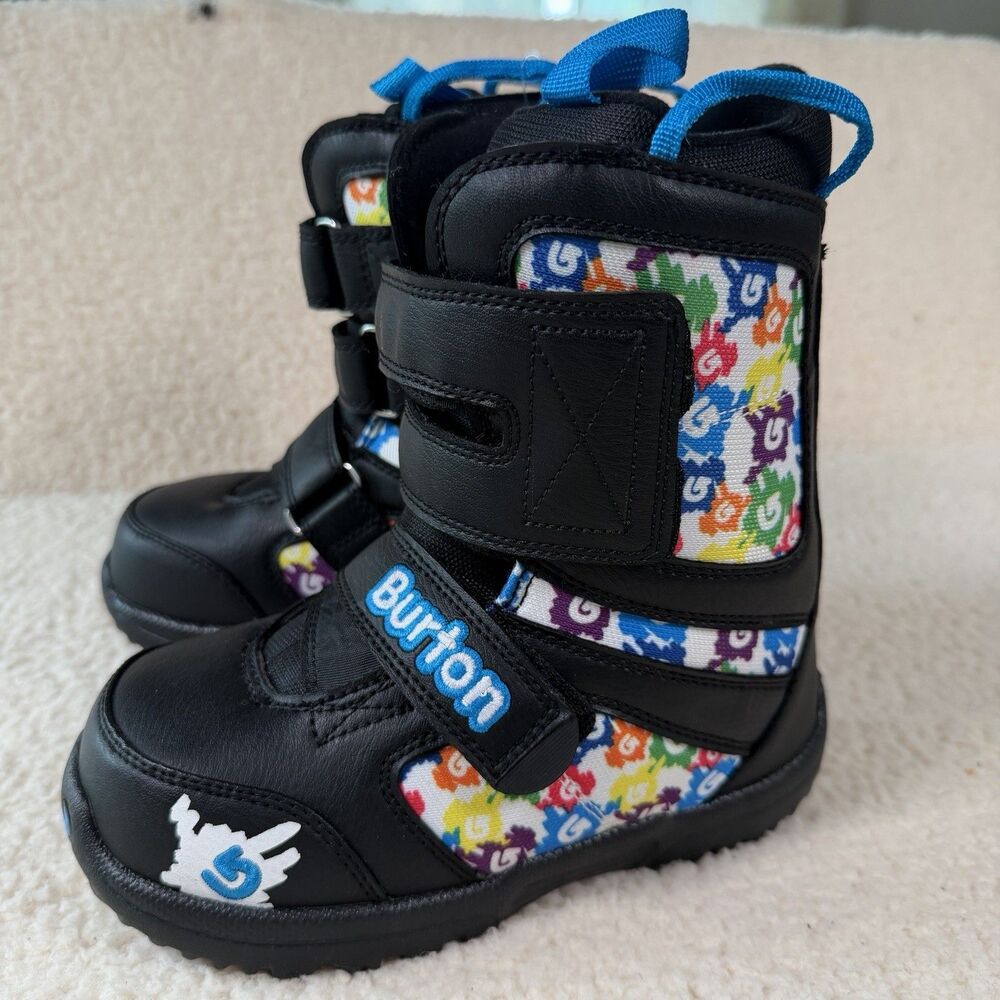 Burton Kids Grom Snowboard Boots Black Multi Color Blue Size US size 1